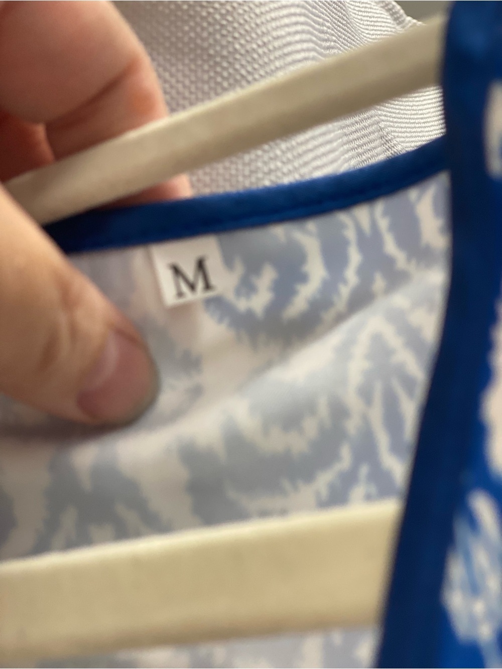 Blue & White Patterned Tie-Front Crop Vest - Picture 3 of 3
